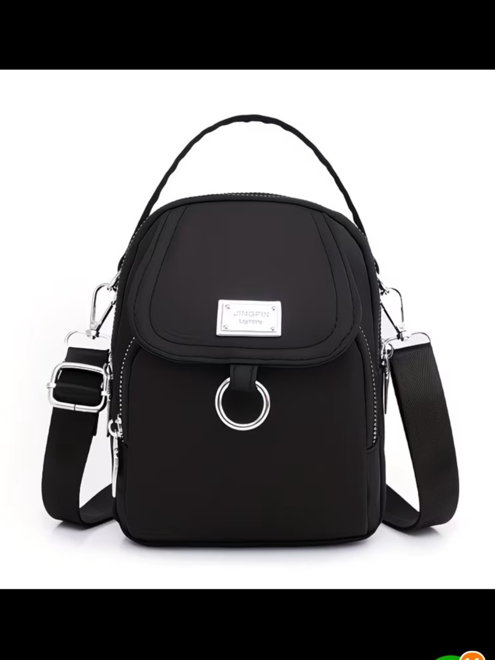 Black Mini Crossbody Backpack